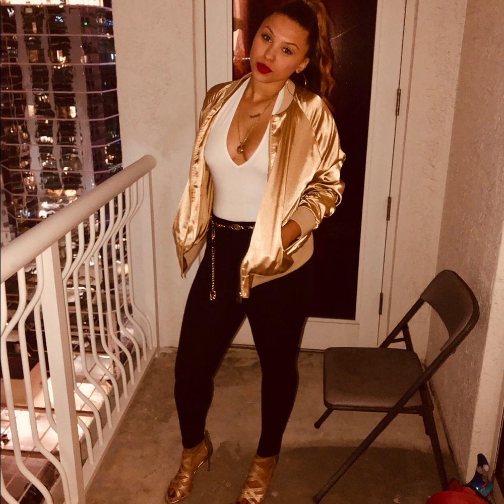 Gold Bomber Jacket - image 6